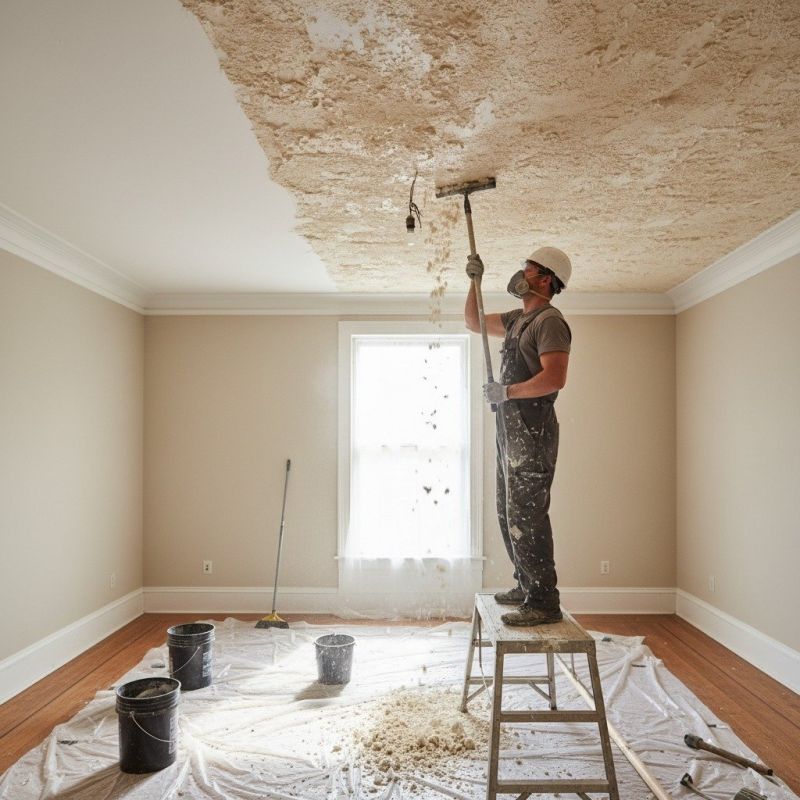Knockdown Ceiling Removal in Littleton, CO
